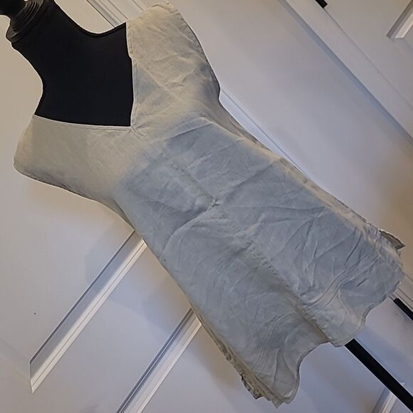 AJ Andrea Javine sz XL 100% linen tunic top, light moss green - Picture 1 of 9